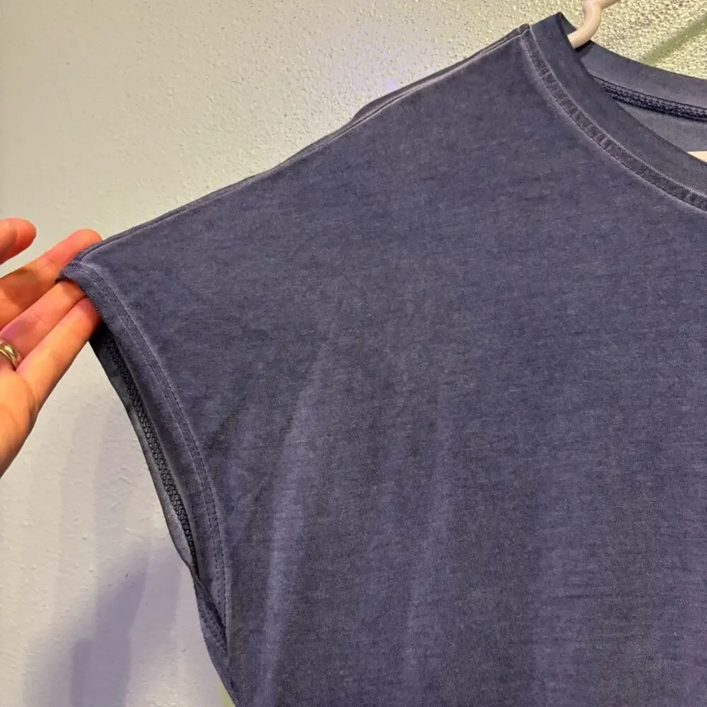 Cable & Gauge Sport Women’s Faded Blue Relaxed Tie Front Tee Size M - Picture 4 of 7